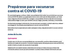 Prepárese para vacunarse contra el COVID-19