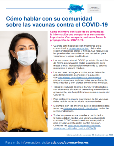 Cómo hablar con su comunidad sobre las vacunas contra el COVID-19 