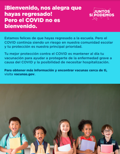 You’re Welcome Back. But COVID Isn’t. (K–12) — Spanish